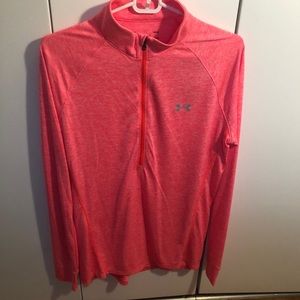 Under Armour Neon Coral Pink 1/4 Zip Pullover